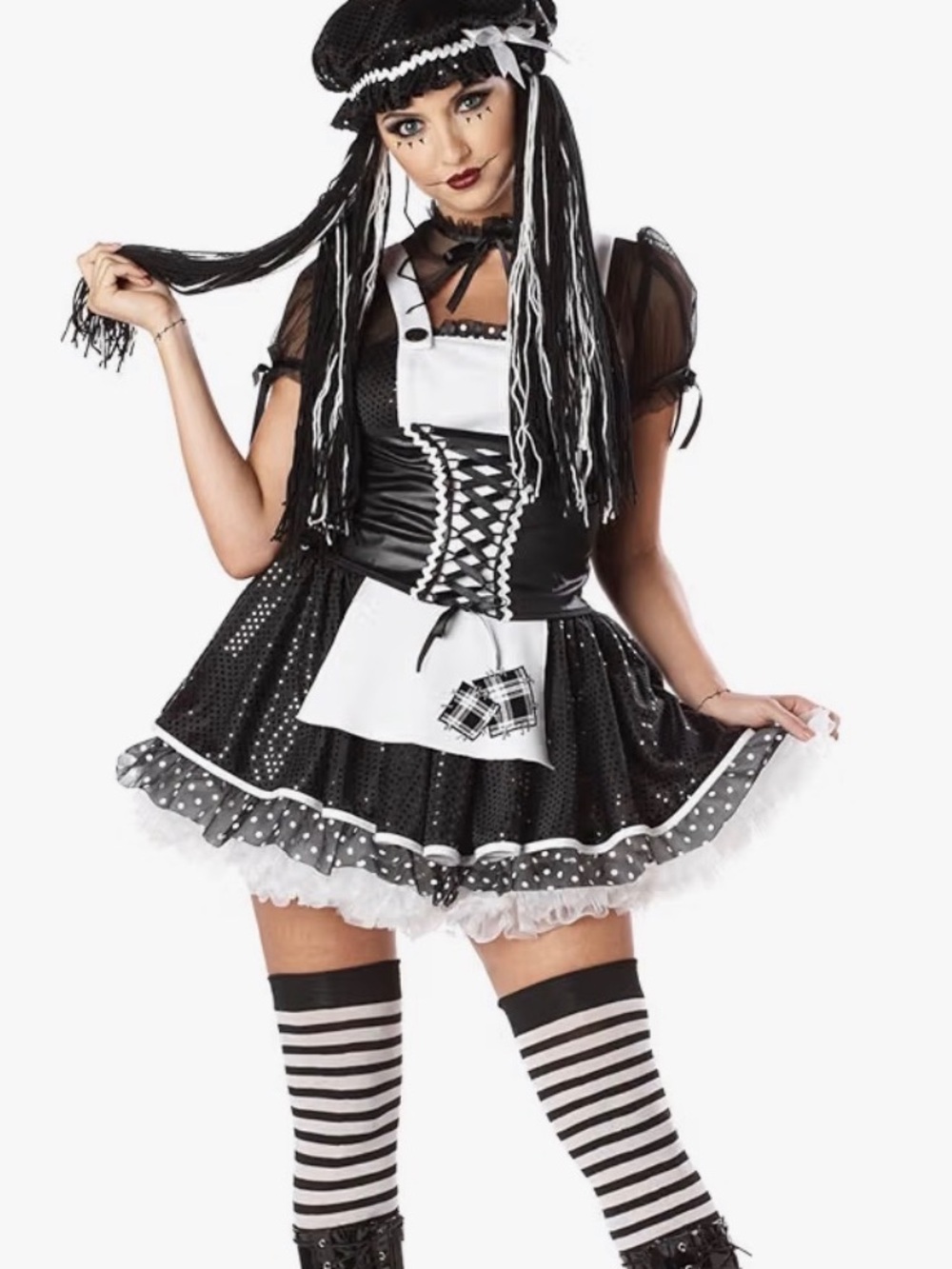 California Costumes Dreadful Doll gothic ragdoll dress costume Sz L woman’s